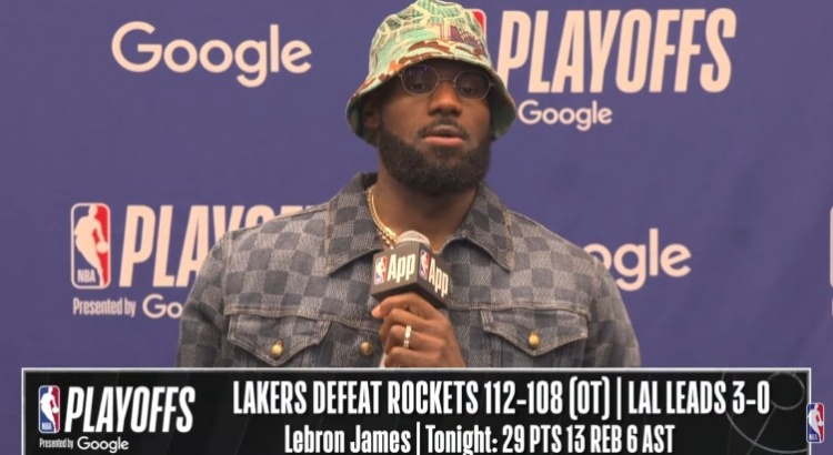 39岁詹姆斯下半场仅休1分53秒 加时112-108逆转火箭3-0领先